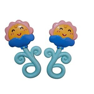 Baby Rattle Flower Set Pink Blue Infant Toys Developmental‎ Toy 2 Piece